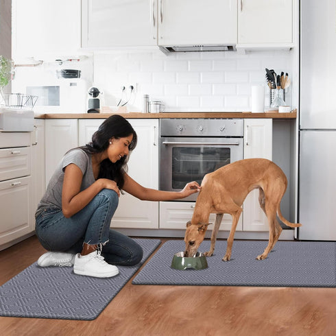 Mattitude Kitchen Mat Set - 2PCS Cushioned Anti-Fatigue Rug, Waterproof Standing Desk Mat for Kitchen, Sink, Office,