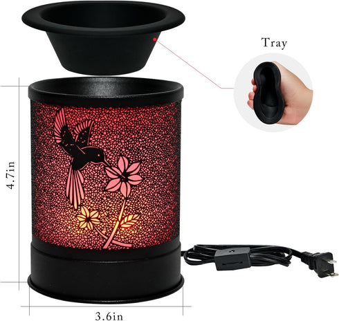 ASAWASA Electric Metal Wax Warmer, Wax Melt Candle Burner with 7 Colorful Changing Lights & 1 Silicone Dish for Home