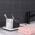 ZCCZ Toothbrush Holder for Bathroom, Marble Look Electric Toothbrush and Toothpaste Organizer, White Design Cup