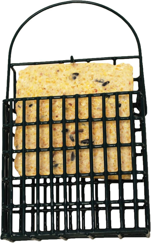 Wildlife Sciences Suet Feeder Cage - Suet Cake Combo for Wild Birds, Includes 1 Feeder and 11 oz Nuts & Berry Cake