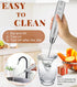 YUSWKO Milk Frother Handheld for Coffee, Rechargeable Drink Mixer with 3 Heads, Electric Whisk Gift for Occasions
