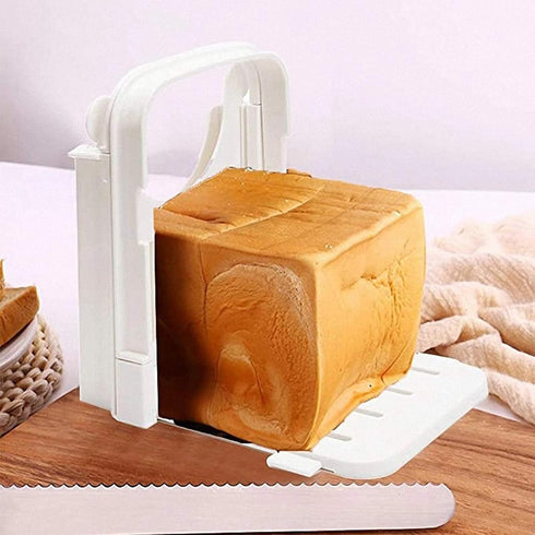 nvaimaay Bread Slicer Toast Cutting Adjustable Roast Loaf Slicer Cutter Foldable Compact Toast Slicing Machine Plastic
