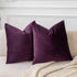 JUSPURBET Decorative Pillow Covers, Set of 2 Velvet 26x26 Throw Pillow Covers for Couch, Eggplant Purple