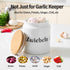 Meideal Counter, 5.2 inch Large Ceramic Garlic Keeper for Garlic Holder Storage with Wooden Lid, Garlic Saver to Keep