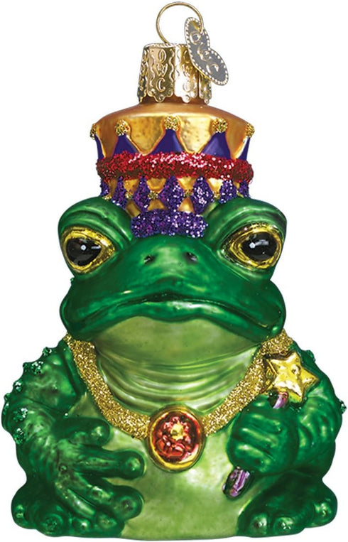 Old World Christmas Frog King Glass Blown Ornaments for Sea and Water Animals Christmas Tree