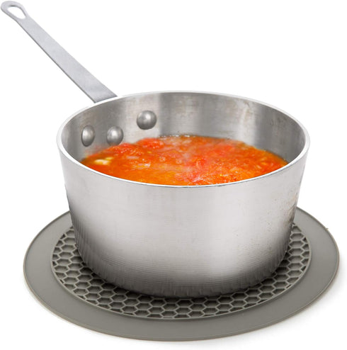 Compact Microwave Multi-Mat, 9.5 Inches Gray – Heat-Resistant Trivet & Microwave Food Splatter Protector