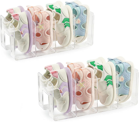 Clear Acrylic Kids Shoe Rack for Closet Organizers and Storaget, Baby Shoe