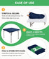 2 Pack 34x34 Inch, KeyWave Fitted Card Table Covers - Spandex Outdoor Water-Resistant Square Tablecloth with Elastic