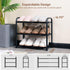 3-Tier Closet Gonfoam Expandable Shoe Rack,Adjustable Shoe Shelf Storage Organizer Heavy Duty Metal Free Standing Shoe