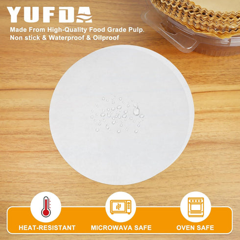 YUFDA 150Pcs 8 Inch Non-Stick Parchment Paper Rounds for Baking, Precut for Tortilla Press, Cake Pan, Cookies