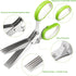 Multipurpose Sharp Kitchen Herb Cutter Shears - Herb Scissors with 5 Stainless Steel Blades, Safety Cover, Cleaning Comb
