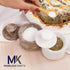 3" MARBLOUS KRAFTS Marble Salt Cellar with Lid White and Oceanic Celtic Salt & Pepper Containers, Perfect for Home