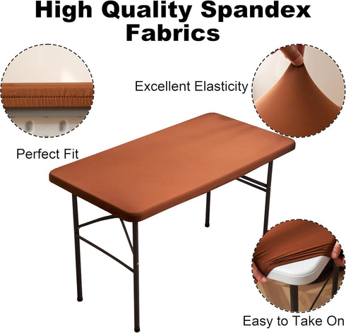 Viiamacki 4 24X48 Inches Rectangle Spandex FT Fitted Tablecloth, Elastic Folding Picnic Table Cloth, Stretchy Patio