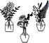 Zzbakress 3 Pcs Black Metal Flowers and Vases Wall Decoration - Minimalist Art Wall Sculpture for Living Room