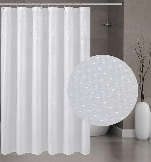 N&Y HOME Hotel Fabric Shower Curtain, Cloth Textured White Shower Curtain with Bottom Magnets, 72 x 72 inches