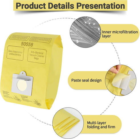 Vacuum Cleaner Bags for Kenmore Canister Type C/Q 50555 50557 50558 and Type C-5, 10PCs