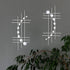 ZEXUIRU 2 Set Bling Metal Wall Art, Jeweled Crystal Hang Wall Decor, Rhinestone Diamond Iron Abstract Sculpture