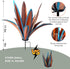 Wind Resistant Metal Agave Garden Art, Outdoor Sculpture Statue, Courtyard Lawn Ornament Gift (1, 12 Leaves, Blue)