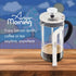 Any Morning 11 oz French Press Coffee and Tea Maker, Silver with Triple Stainless Steel Filters & Borosilicate Glass