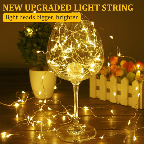 Kangheshun 2 Pack 7 20 Led Fairy Lights Battery Operated String Lights Waterproof Silver Wire Feet Led Firefly Starry