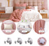 MQUPIN Duvet Pins 16 Set, Duvet Clips for Comforter Inside, Soft Fabric Double Sided Duvet Cover Clips (White-Flower)