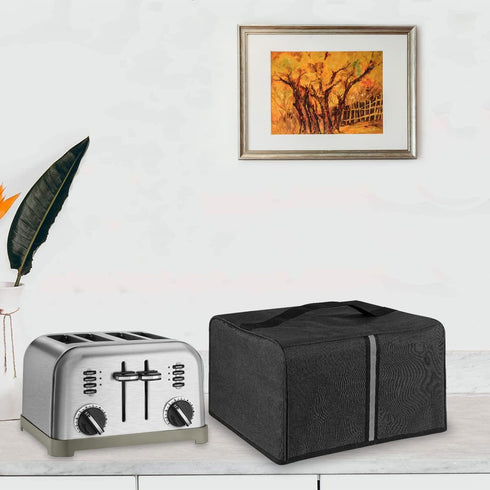 Toaster Cover Dark Grey Compatible with Most 4-slice Toasters, Washable Storage and Dust Protection