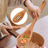 4-Piece 14" Large Wooden Utensils Set for Cooking, Non-Stick Slotted Spoon, Spatula, Mixing Spoons