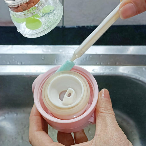 Mini Bottle Brushes for Cleaning with Flat Detail Scrubbers, Tiny Split Crevice Cleaner for Small Grooves & Corners (9)
