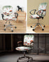 Mushroom Eucalyptus Office Chair Covers, Stretchable 2 Piece, Soft Decorative Computer Desk Chair Cover Protector,