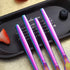 HOMQUEN Rainbow Dinner Knives, 4 Pieces, 9" Stainless Steel Modern Design with Colorful Titanium Plating