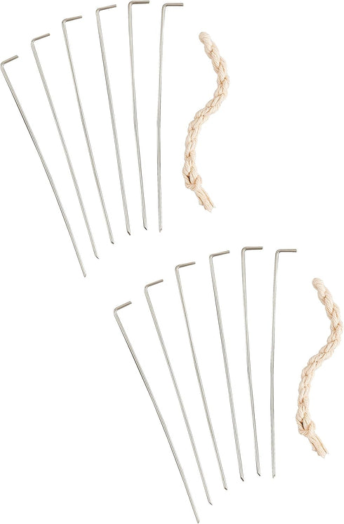 HIC Kitchen Roasting Holiday Turkey Lacer Kit, Cotton Butcher’s Twine with Reusable Stainless Steel Pins