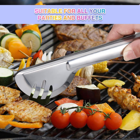Patelai 15 Pieces Stainless Steel Serving Utensils Set, 8.7" Large Serving Spoons, Slotted Spoon, 9" Serving Forks for