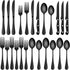 HaWare 24-Piece Black Silverware Set - Stainless Steel Cutlery Set for 4, Includes Knives, Forks, Spoons