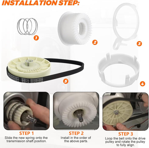 W10721967 Washer Pulley Clutch Kit - Fit for Whirlpool Kenmore Maytag Washing Machines, Replaces W10006384
