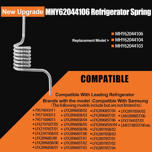 Upgrade (2 Pcs) MHY62044106 Refrigerator Door Spring Replacement for LG Kenmore Electronics