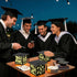 12 2026 Pcs Graduation Table Centerpieces Boxes Class of Black Square Graduation Paper Lanterns with String Lights