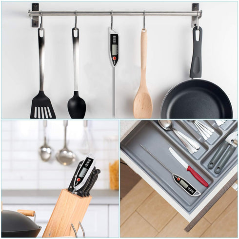 Meat Food Thermometer, Digital Candy Cooking Thermometer, Instant Read for BBQ Grill, Oil, Milk, Bath Water, Deep Fry