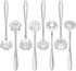 Chengu 8 Pieces Flower Coffee Tea Spoons Set, Stainless Steel Sugar Spoons, 8 Different Patterns for Tea Party (Silver)