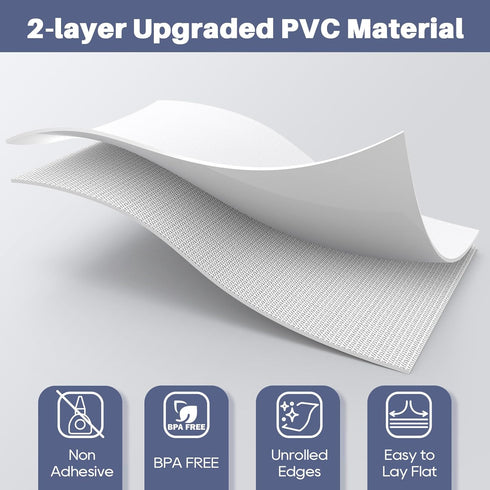 Drawer Liner, Waterproof & Oil-Proof Shelf Liners for Kitchen Cabinet, Non-Slip PVC Material for Countertop White 11.8
