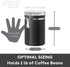 62 oz, 5" 7.5". Oggi Stainless Steel Kitchen Canister fl Black - Airtight Clamp Lid, Clear See-Thru Top - Ideal