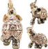 Golden Polyresin Elephant Statue, Lucky Collectible Figurine Gift Home Decor Feng Shui Ornament (Small)