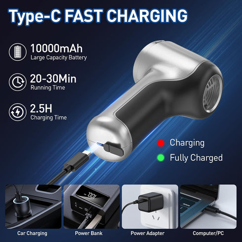 AHNR Cordless Handheld Car Vacuum Cleaner with Brushless Motor, 20000PA High Power & Air Duster, Mini Portable Vacuum