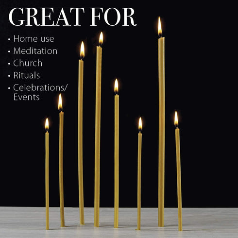 Danilovo Pure Beeswax Candles, Honey-Scented Decorative Thin Taper Candles, Pack of 100 pcs, 6.5 x 0.22 inch