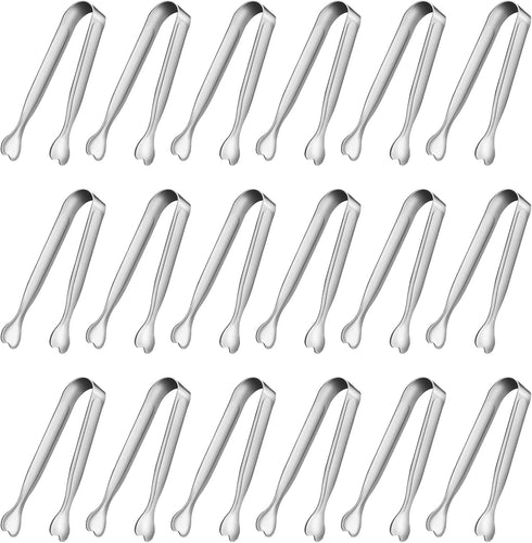 Anytrp Mini Serving Tongs, 18-Packs Stainless Steel Sugar Tongs, 4.3inch Ice Tongs for Kitchen Appetizers, Coffee Bar,