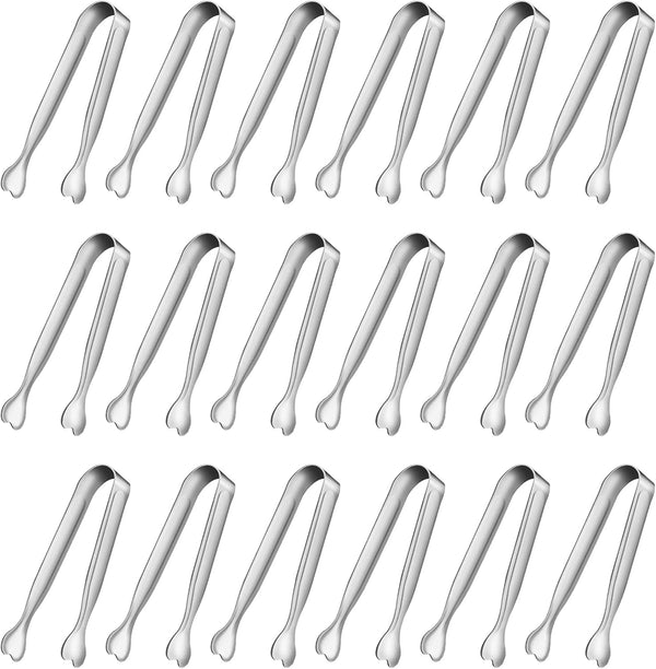 Anytrp Mini Serving Tongs, 18-Packs Stainless Steel Sugar Tongs, 4.3inch Ice Tongs for Kitchen Appetizers, Coffee Bar,