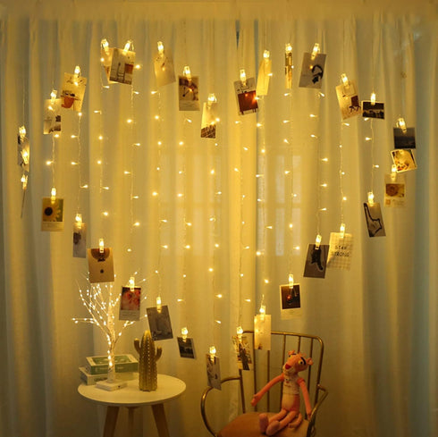 20 Photo Clip String Lights, LED Fairy Twinkle Lights for Indoor Outdoor Decor, Home Wall