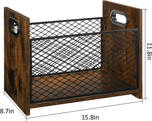 YINMIT Magazine Holder, Large Desktop Rack for Home Office, Farmhouse File Storage Basket for Magazines, Books,