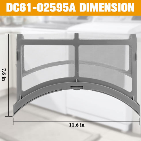 Improvedhand DC61-02595A Dryer Lint Trap Screen Replacement for Samsung Dryer, Compatible with Multiple Parts