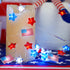 4th 13 40 BOHON of July Decorations Battery Operated String Lights with Timer ft LEDs Red White and Blue Star American