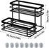 Coffee Syrup Rack Organizer - 2-Tier Stand for 6 Bottles Storage on Kitchen Countertop (Black)